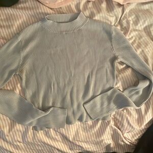 brandy light blue mock neck long sleeve